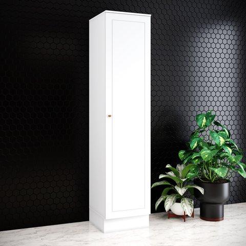 Paneleiro 50cm 100% MDF 01 Porta com 05 Prateleiras Branco HP Americana 