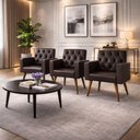 Ver imagem 2 de Kit 3 Poltronas Capitonê Sala Recepção Poltronas Decorativas Marrom