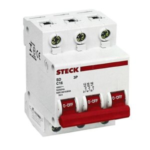 Disjuntor Tripolar Din 25A Curva C Steck