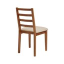 Ver imagem 2 de Cadeira de Jantar em Madeira Maciça Aline Estofado Linho Bege - Mel