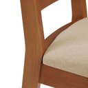 Ver imagem 4 de Cadeira de Jantar em Madeira Maciça Aline Estofado Linho Bege - Mel