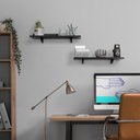 Ver imagem 2 de Kit Prateleira Preta (Selo Fsc) 80 x 25 cm com Suportes Pretos e Kit para Fixação Bemfixa