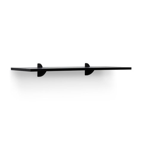 Kit Prateleira Preta (Selo Fsc) 80 x 25 cm com Suportes Pretos e Kit para Fixação Bemfixa