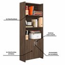 Ver imagem 3 de Conjunto Para Escritório 2 Peças com Mesa e Armário Nogal Notável Móveis