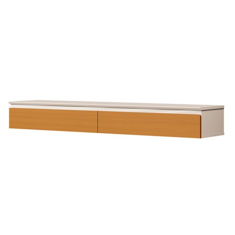 Rack Suspenso para Painel ou TV até 55 Polegadas 2 Gavetas 135 Aura Off Cedro
