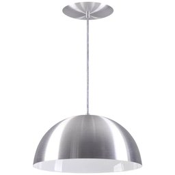 Pendente Meia Lua 50cm Luminária Alumínio Escovado - T&T Iluminação - 1
