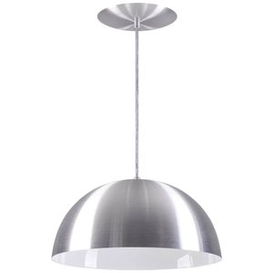 Pendente Meia Lua 50cm Luminária Alumínio Escovado - T&T Iluminação