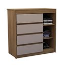 Ver imagem 2 de Cômoda Uni com Sapateira 1 Porta 4 Gavetas Luciane