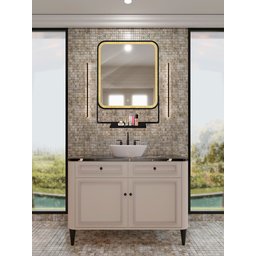 Espelho Led 3 Cores Frio Neutro Quente Retangular 60 X 80 Cm Moldura Prateleira Metalon Preto - 3