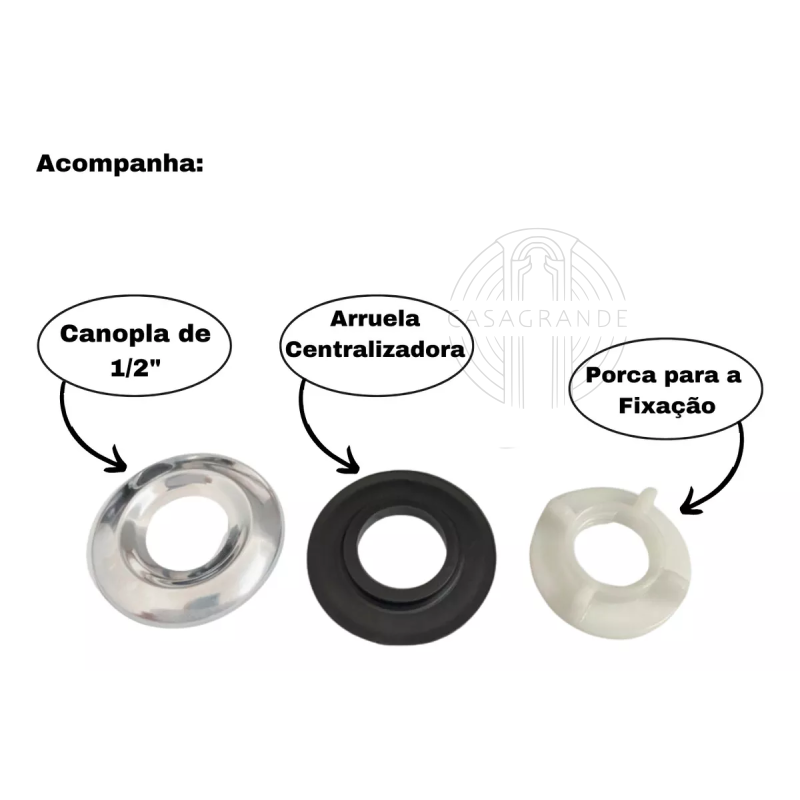 Torneira de Metal C-70 Casagrande Mundial para Um Banheiro Perfeito com 1/4 de Volta - 6