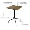 Ver imagem 3 de Mesa para Sala de Jantar Bistrô Quadrada 80cm Barcelona Marrom/Ciliegio