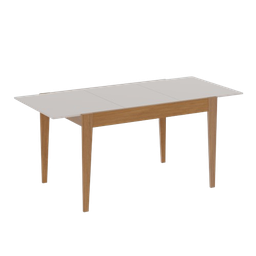 Mesa de Jantar Extensível 1.20 a 1.60 Pés Madeira Flip:mel/off White - 2