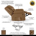 Ver imagem 6 de Poltrona do Papai Reclinável Sala de Cinema Barcelona Elétrica Massagem Usb Pu Caramelo