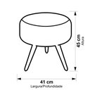 Ver imagem 4 de Kit Poltrona Decorativa Bia + Puff Redondo Suede Chaplin Pés Madeira Ms Decor