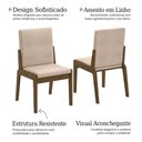 Ver imagem 3 de Kit 2 Cadeiras Sinfonia Carvalho e Linho Creme para Mesa de Jantar Elegante