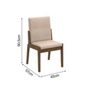 Ver imagem 4 de Kit 2 Cadeiras Sinfonia Carvalho e Linho Creme para Mesa de Jantar Elegante