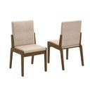 Ver imagem 2 de Kit 2 Cadeiras Sinfonia Carvalho e Linho Creme para Mesa de Jantar Elegante