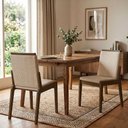 Ver imagem 1 de Kit 2 Cadeiras Sinfonia Carvalho e Linho Creme para Mesa de Jantar Elegante