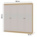 Ver imagem 4 de Guarda-Roupa Infantil Americano 4 Portas 2 Gavetas Alecrim Yescasa Branco/Savana