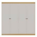 Ver imagem 2 de Guarda Roupa Infantil Americano 4 Portas 2 Gavetas Savana/Branco Alecrim