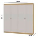 Ver imagem 3 de Guarda Roupa Infantil Americano 4 Portas 2 Gavetas Savana/Branco Alecrim