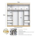 Ver imagem 5 de Guarda-Roupa Infantil Americano 4 Portas Provençal em MDF e 2 Gavetas Alecrim Yescasa Branco/Savana