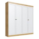 Ver imagem 4 de Guarda-Roupa Infantil Americano 4 Portas Provençal em MDF e 2 Gavetas Alecrim Yescasa Branco/Savana
