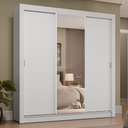 Ver imagem 1 de Guarda-roupa Casal 3 Portas de Correr com Espelho 4 Gavetas Branco Sublime Plus Madesa Branco
