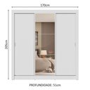 Ver imagem 7 de Guarda-roupa Casal 3 Portas de Correr com Espelho 4 Gavetas Branco Sublime Plus Madesa Branco