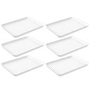 Ver imagem 1 de Kit 6 Bandejas Plásticas Brancas 32x23cm Coza Servir Hamburguer Restaurantes Uno