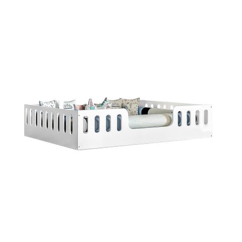 Cama Casal Infantil Montessoriana Helo Branco Branco