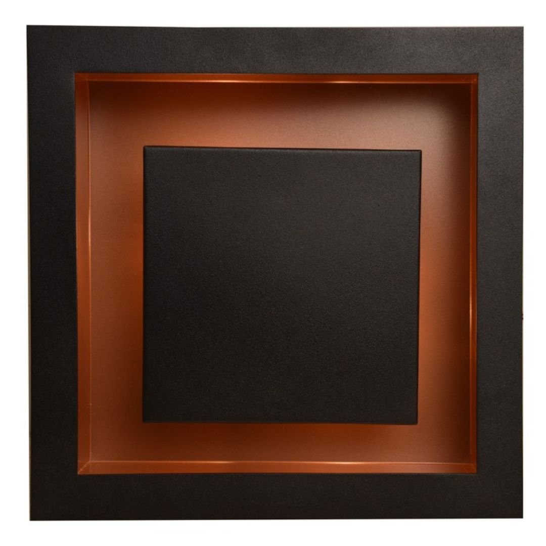 Plafon Embutir Luz Indireta E27 35x35 Preto com Cobre - 4