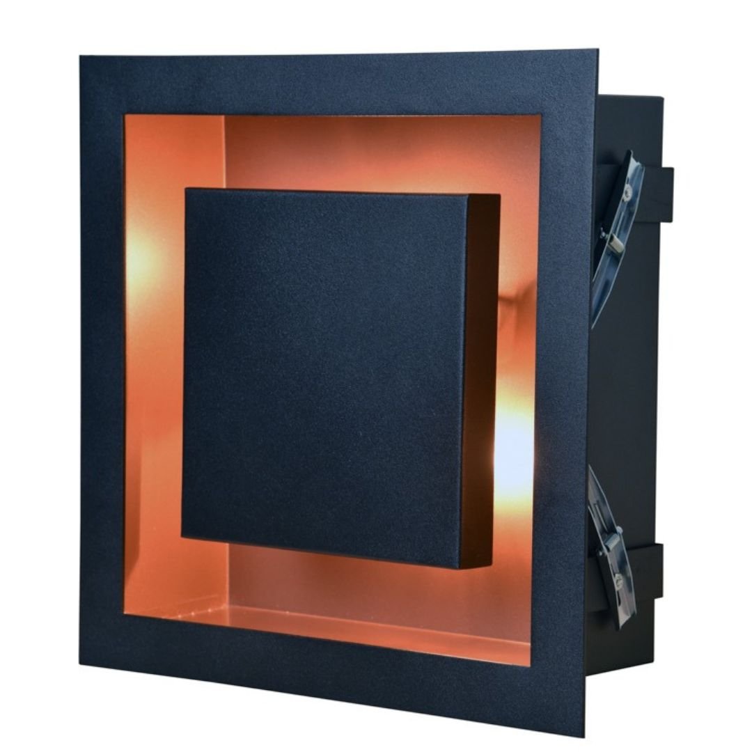 Plafon Embutir Luz Indireta E27 35x35 Preto com Cobre - 3