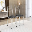 Ver imagem 1 de Kit 2 Cadeiras para Sala de Jantar Lite Branco/Mosaico Silver
