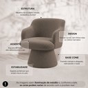 Ver imagem 3 de Poltrona Jade Base Cone Giratória Bouclé Marrom - Nexta Casa