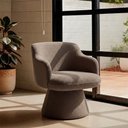 Ver imagem 2 de Poltrona Jade Base Cone Giratória Bouclé Marrom - Nexta Casa