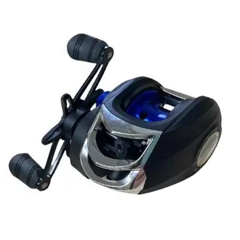 Carretilha Direita LK200 3 Rolamentos Azul - Deyu + Isca Artificial Popper 13g Verde - 4