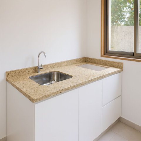 Pia Cozinha Granito Ornamental 180cm Espaço Cooktop e Cuba: Ornamental