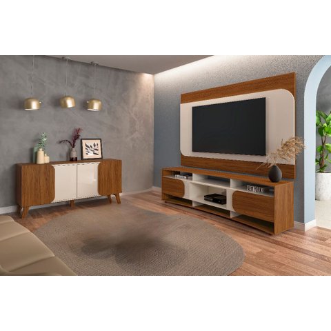 Conjunto Sala Elegance:rack 4502 + Buffet 4506 + Painel 4508