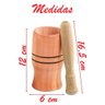 Pilão Madeira Rustico com Amassador para Temperos Macerador - 3