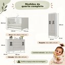 Ver mais imagens de Quarto de Bebê Completo com Berço Americano 3 em 1 Flor Multimóveis MP4918 Branco/Off White