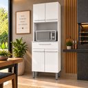 Ver imagem 4 de Kit Cozinha Balli Fiorello Compacto 4 Portas 1 Gaveta e Espaço para Micro-Ondas:Branco Brilho