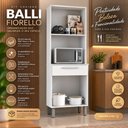 Ver imagem 3 de Kit Cozinha Balli Fiorello Compacto 4 Portas 1 Gaveta e Espaço para Micro-Ondas:Branco Brilho