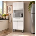 Ver imagem 2 de Kit Cozinha Balli Fiorello Compacto 4 Portas 1 Gaveta e Espaço para Micro-Ondas:Branco Brilho