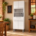 Ver imagem 1 de Kit Cozinha Balli Fiorello Compacto 4 Portas 1 Gaveta e Espaço para Micro-Ondas:Branco Brilho
