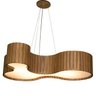 Luminária Pendente de Madeira Orgânico Amêndola Parda Wood Iluminação Pendente Orgânico ripado amend - 3