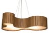 Luminária Pendente de Madeira Orgânico Amêndola Parda Wood Iluminação Pendente Orgânico ripado amend - 1