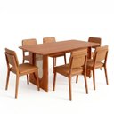 Ver imagem 3 de Conjunto Sala de Jantar 1 Mesa Retangular Tali 180cm 6 Cadeiras Miriti CabeCasa MadeiraOriginals