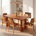 Ver imagem 1 de Conjunto Sala de Jantar 1 Mesa Retangular Tali 180cm 6 Cadeiras Miriti CabeCasa MadeiraOriginals