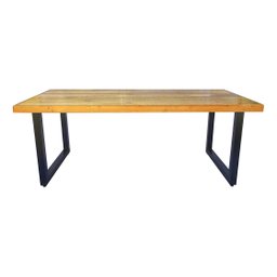 Mesa Industrial Detroit Madeira Maciça 1,80m Ferragem Preta Movelaria Leal Mesa de Jantar Estilo Ind - 2